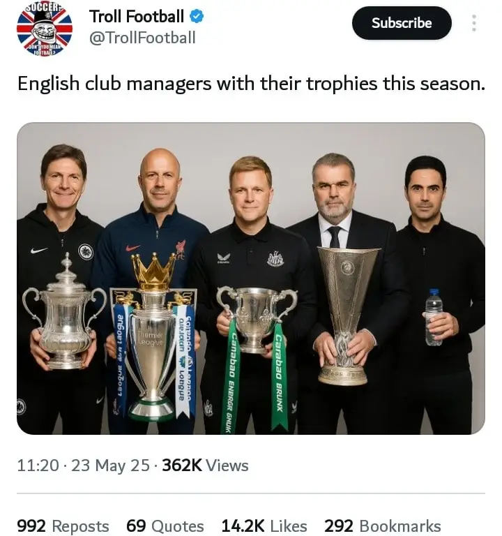Arsenal trophy joke
