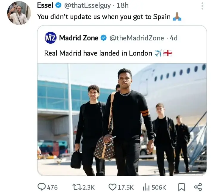 Real Madrid travelled to London