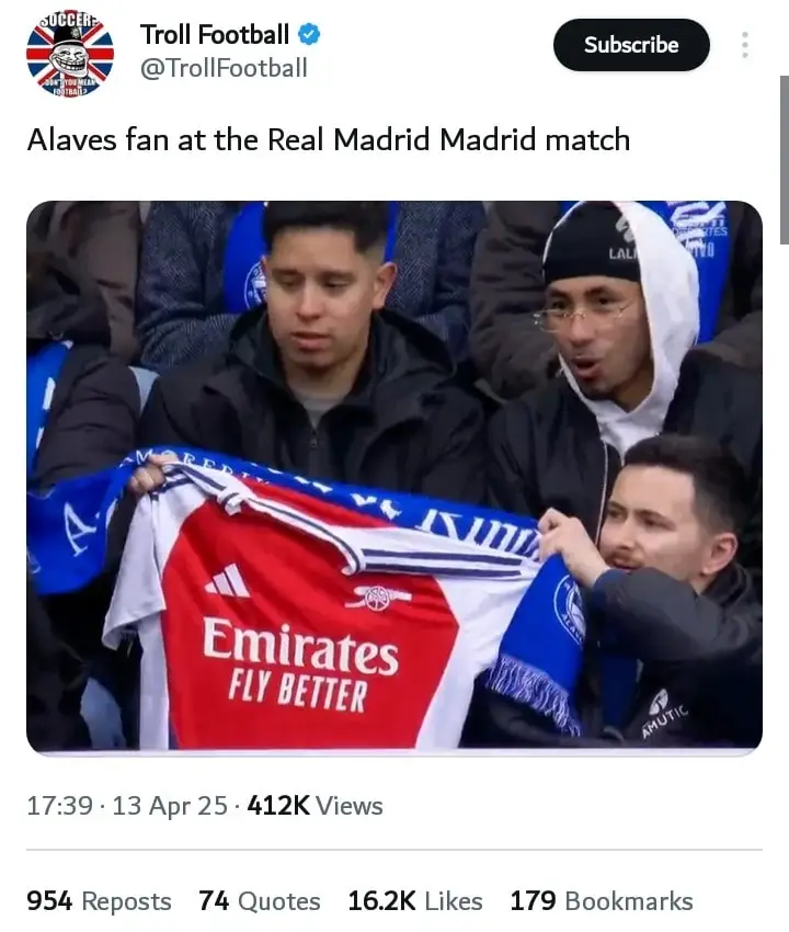  Alves fans had to remind Real Madrid fans what Arsenal did to them