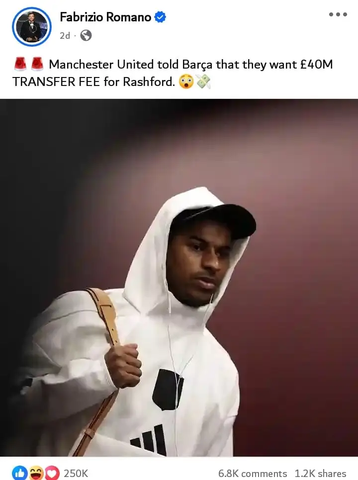 Man United has reportedly set a price for Marcus Rashford